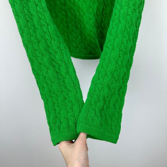 J.Crew Odette Cable Knit Sweater Lady Jacket Cotton Blend Boucle Green S NWT - Picture 12 of 14